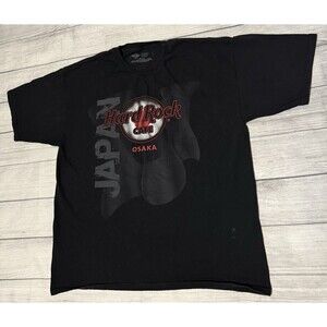 Hard Rock Cafe Osaka Japan T Shirt Men’s Size XL Extra Large Defect Black